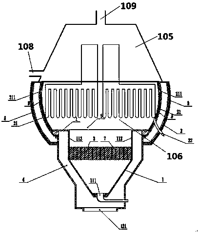 Gas-steam generator provided with atomization holes with distribution density change