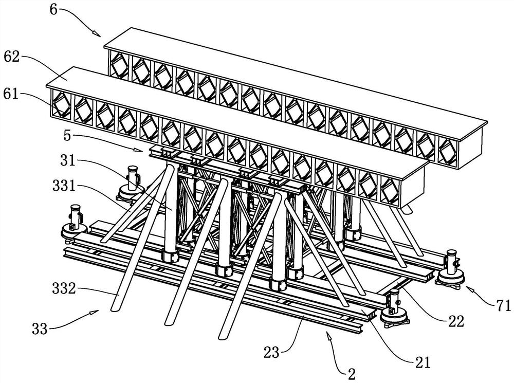 Movable supporting device for river-crossing bridge construction