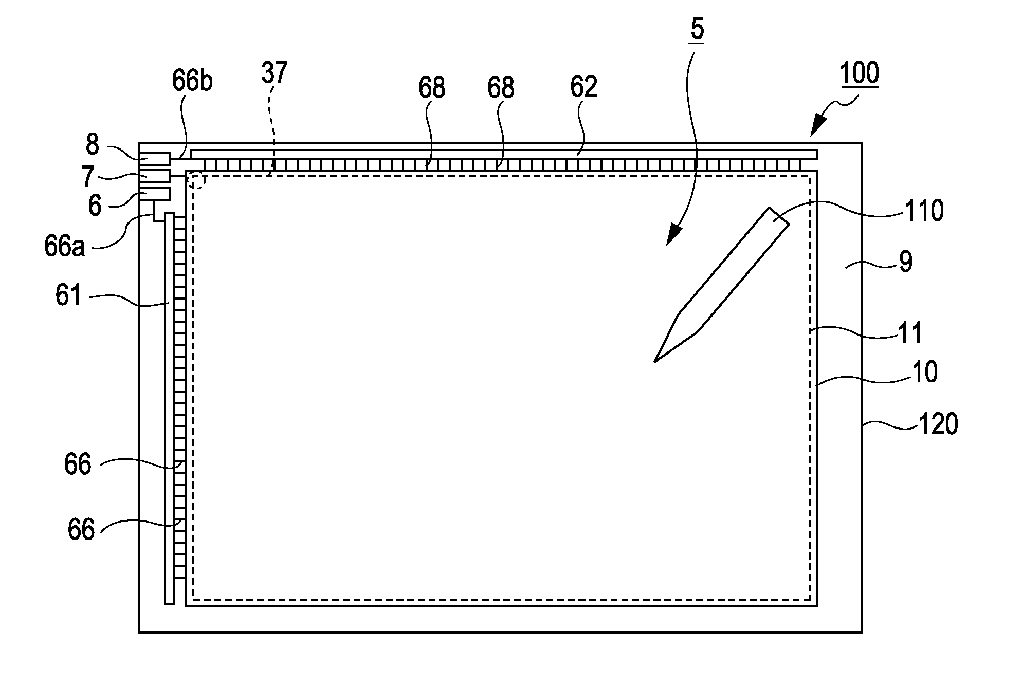 Input function display device