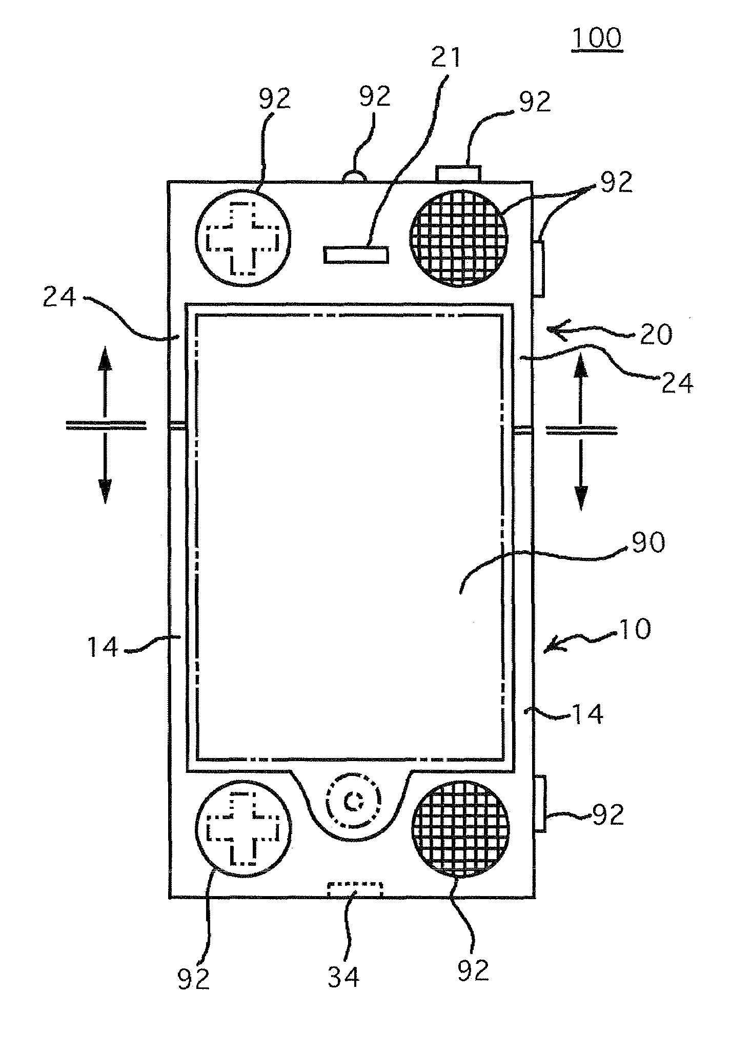 Case battery with storage device