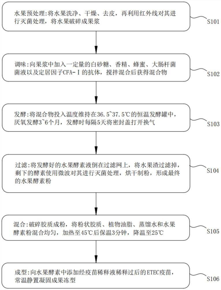 Fruit type enzyme composition collagen jelly and pectin capable of improving constipation and preparation method of fruit type enzyme composition collagen jelly and pectin