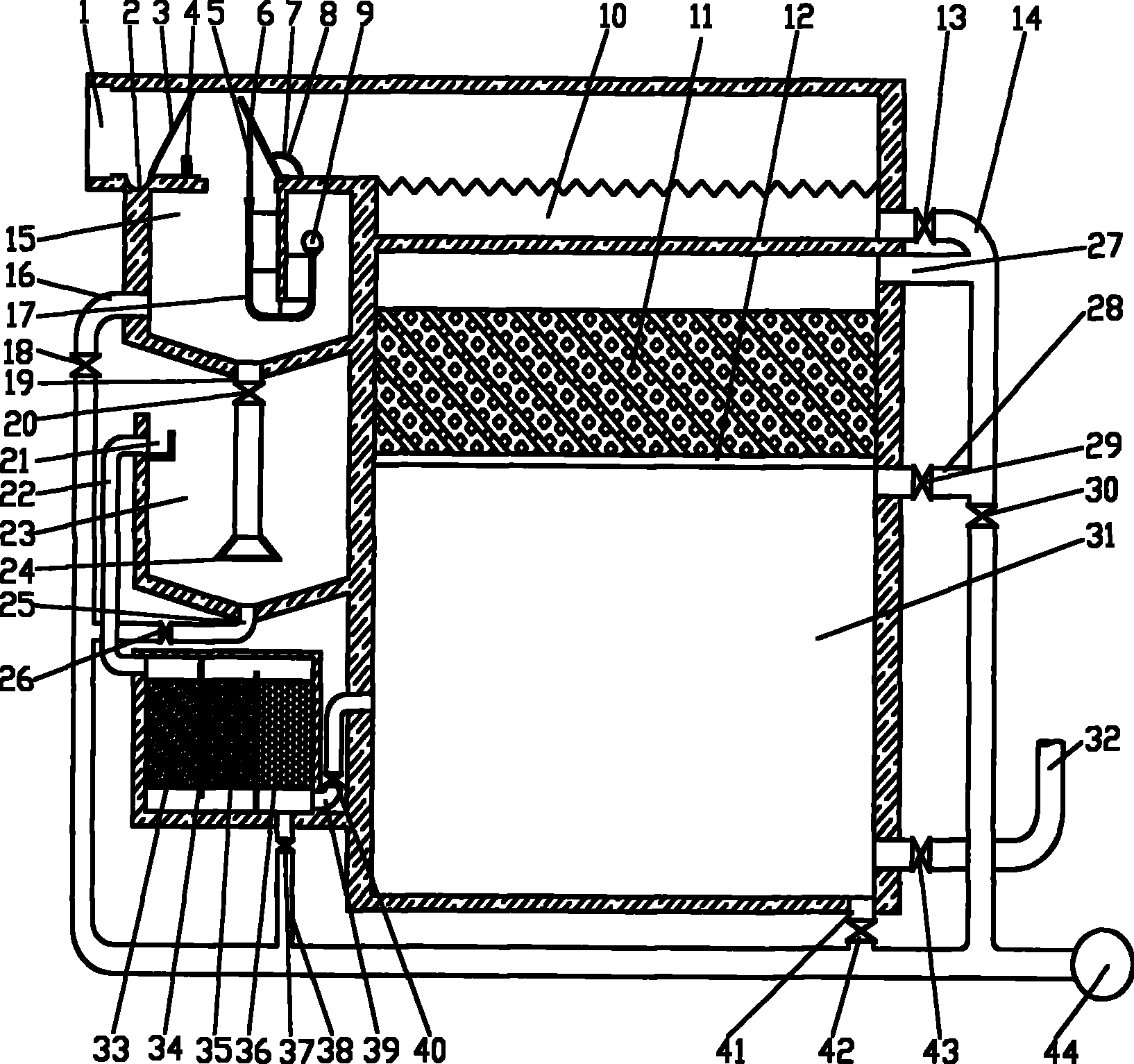 Rainwater separating treatment recycling device