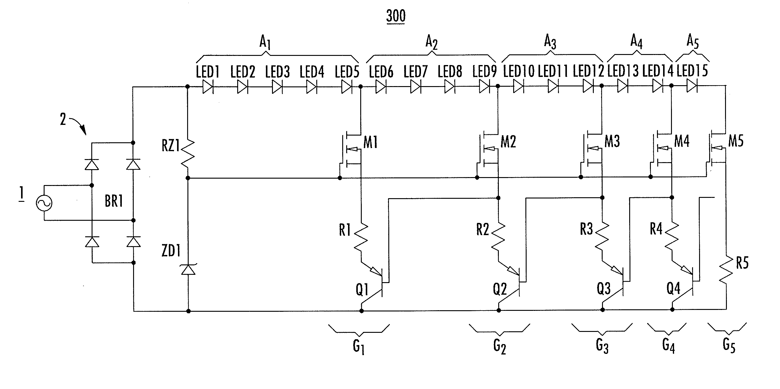 Light engine with LED switching array