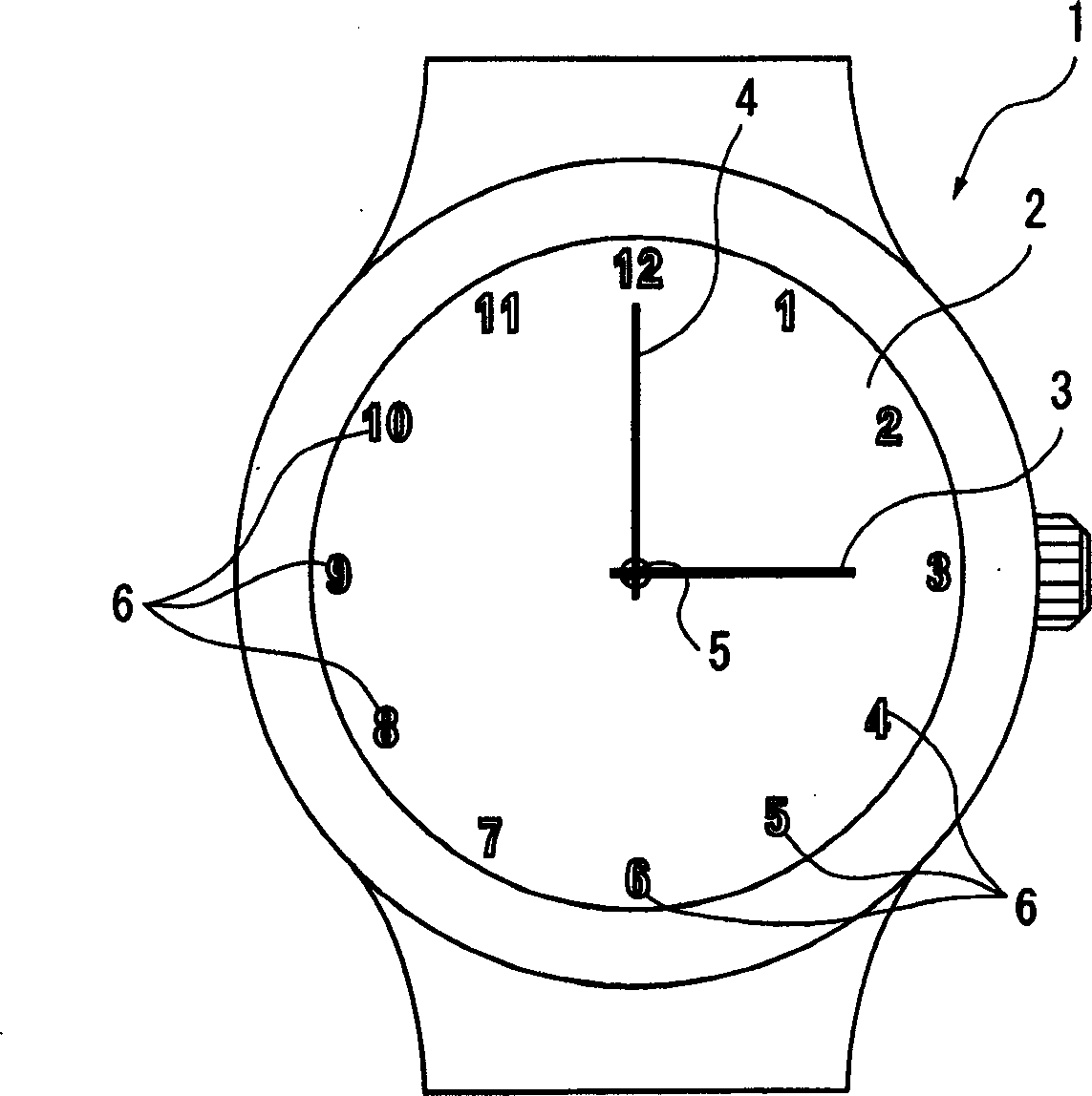 Decoration plate and its mfg. method, articles and time-pieces therewith