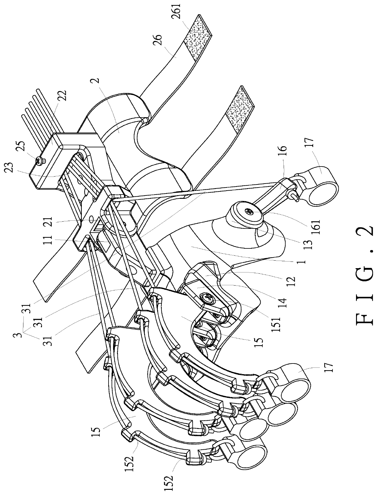Tension adjustment structure of hand rehabilitation device