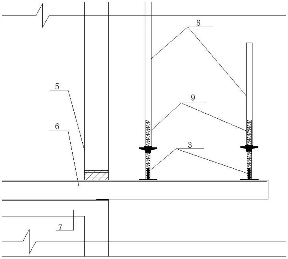 A construction method for the reverse landing conversion of section steel cantilevered scaffolding