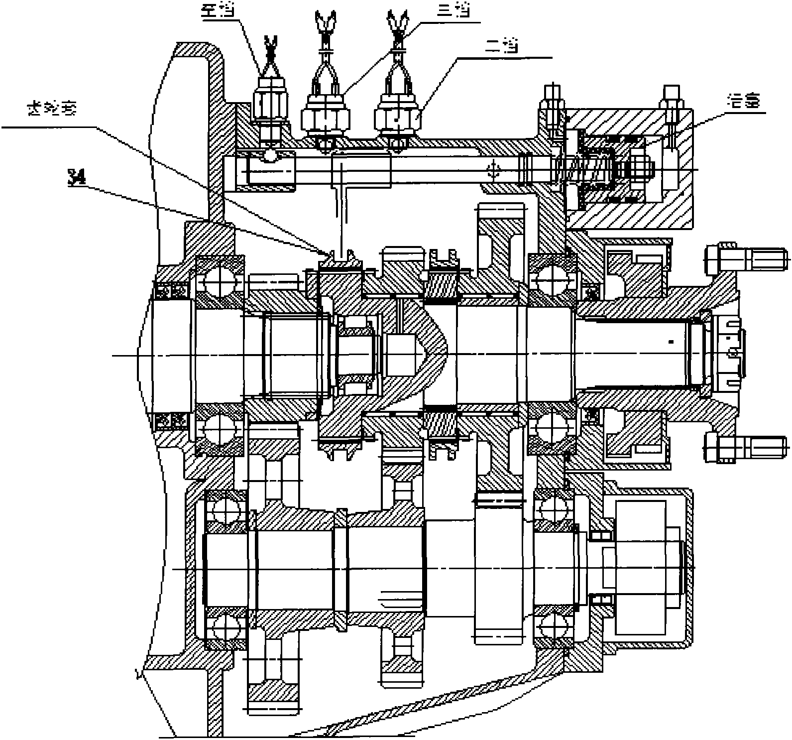 Electric-drive mechanical variable-speed power transmission system with integrated motor and transmission case