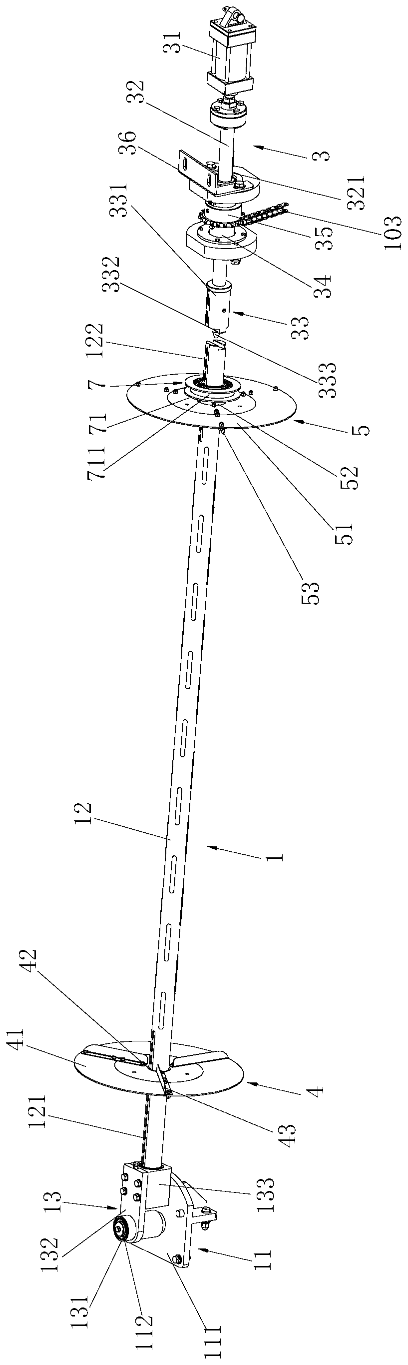 Cloth roll wrapping positioning device and cloth inspecting roll wrapping machine
