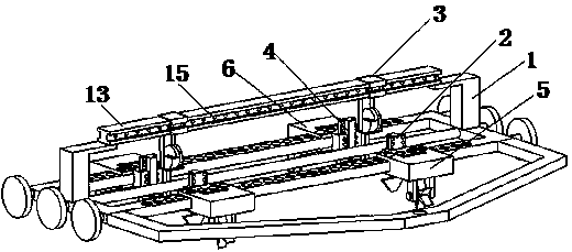 Double-head simple sunflower seeding device with adjustable row spacing