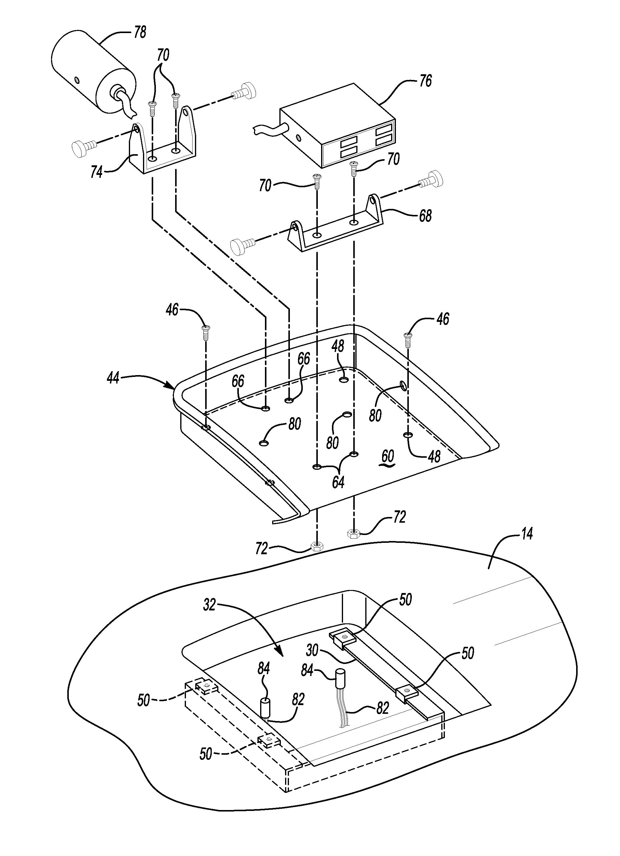 Equipment mounting module for instrument panel