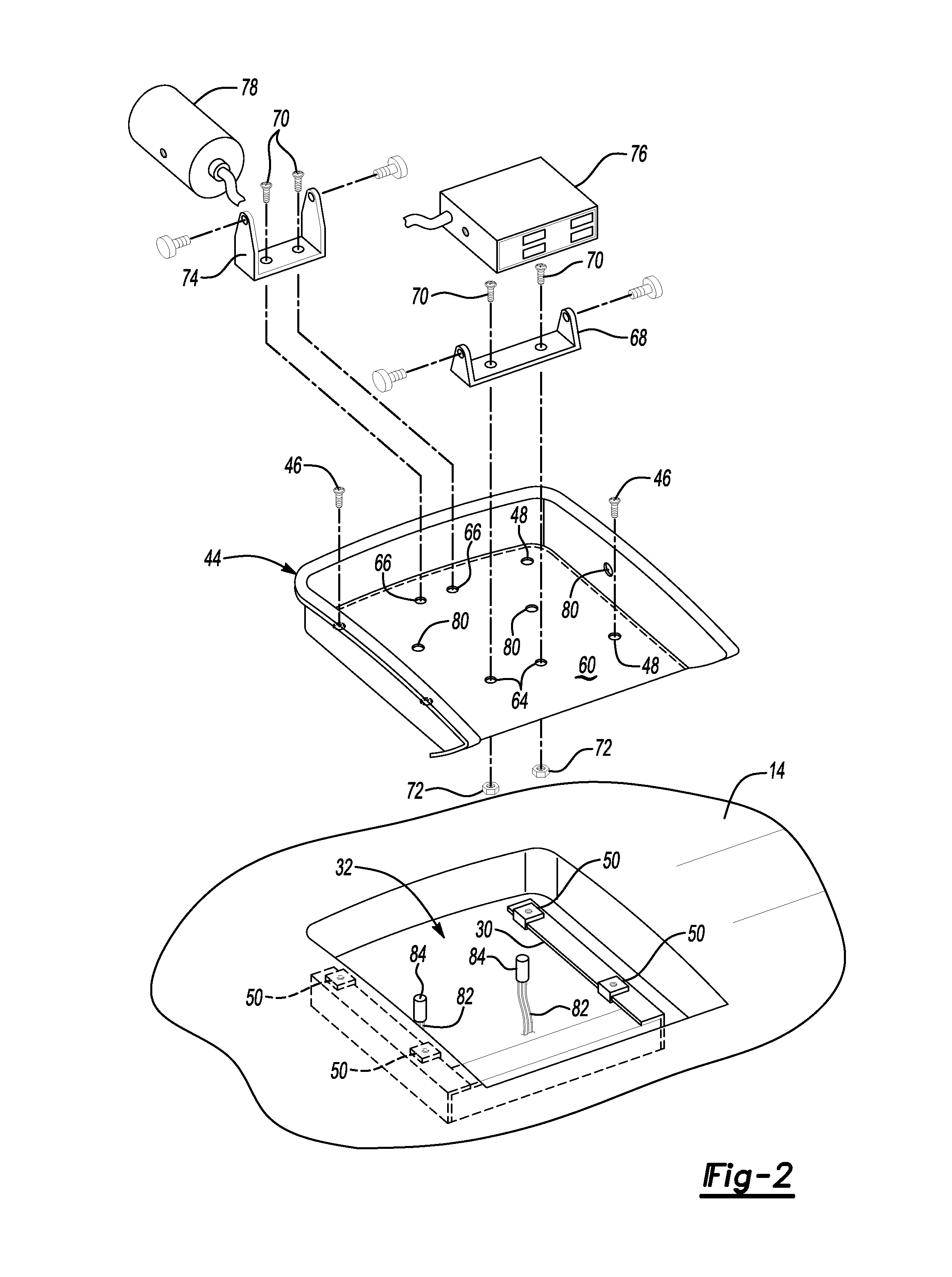 Equipment mounting module for instrument panel