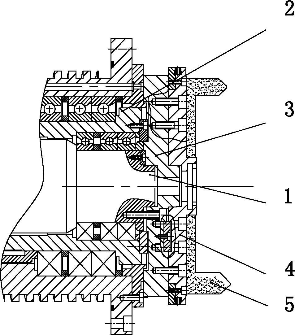High-rigidity and high-precision spindle structure of spiral bevel gear grinding machine