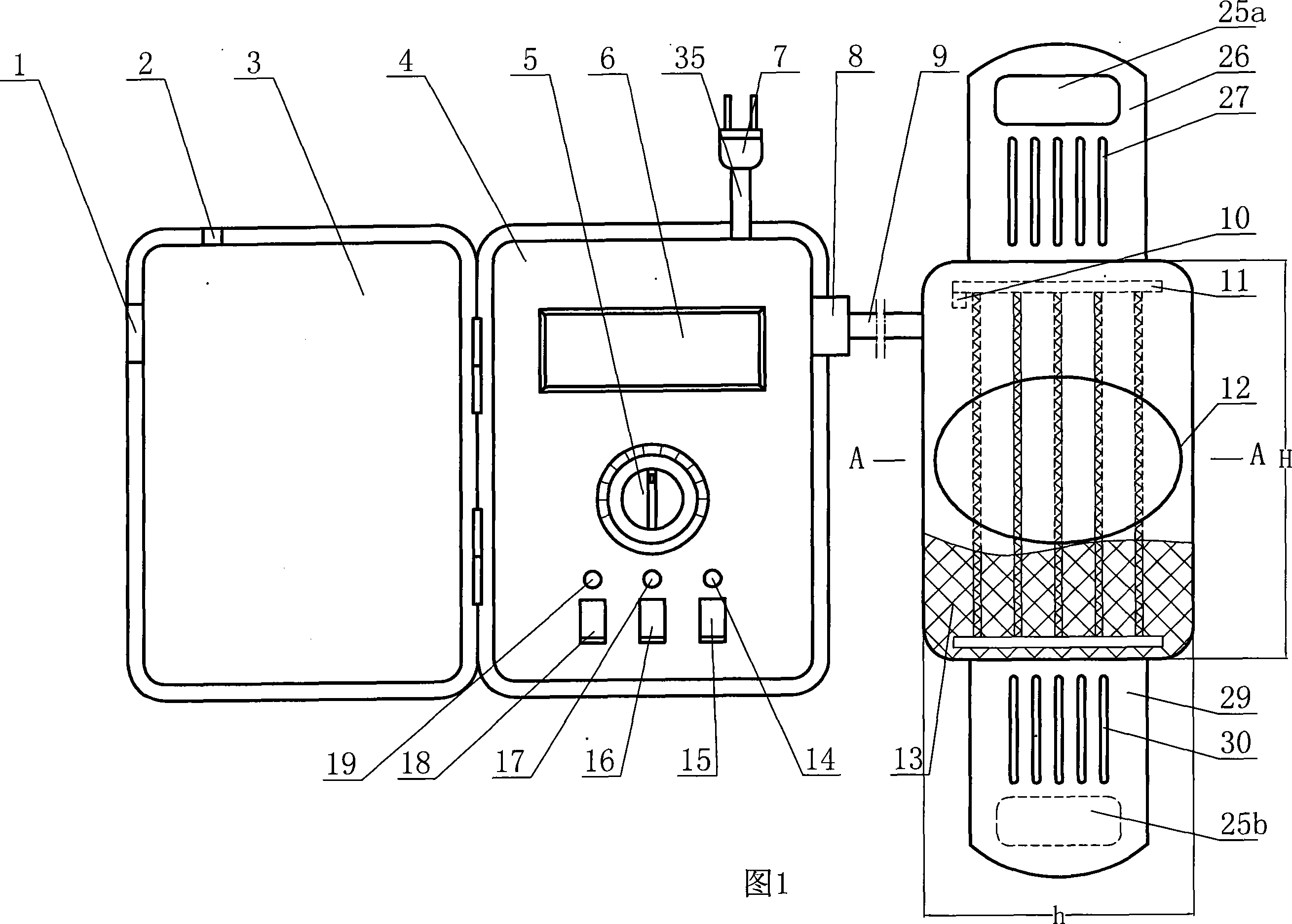Male electro-heat constant temperature contraceptive device for external application