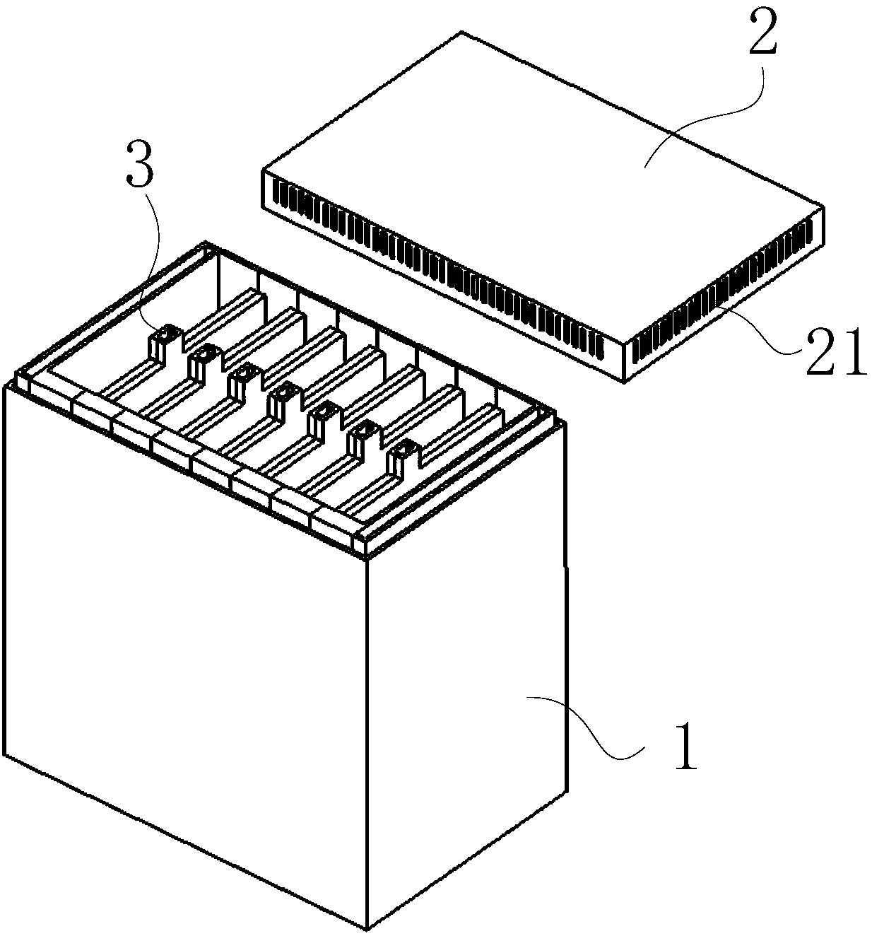 Air fuel cell and air channel structural member, assembly and box body structure