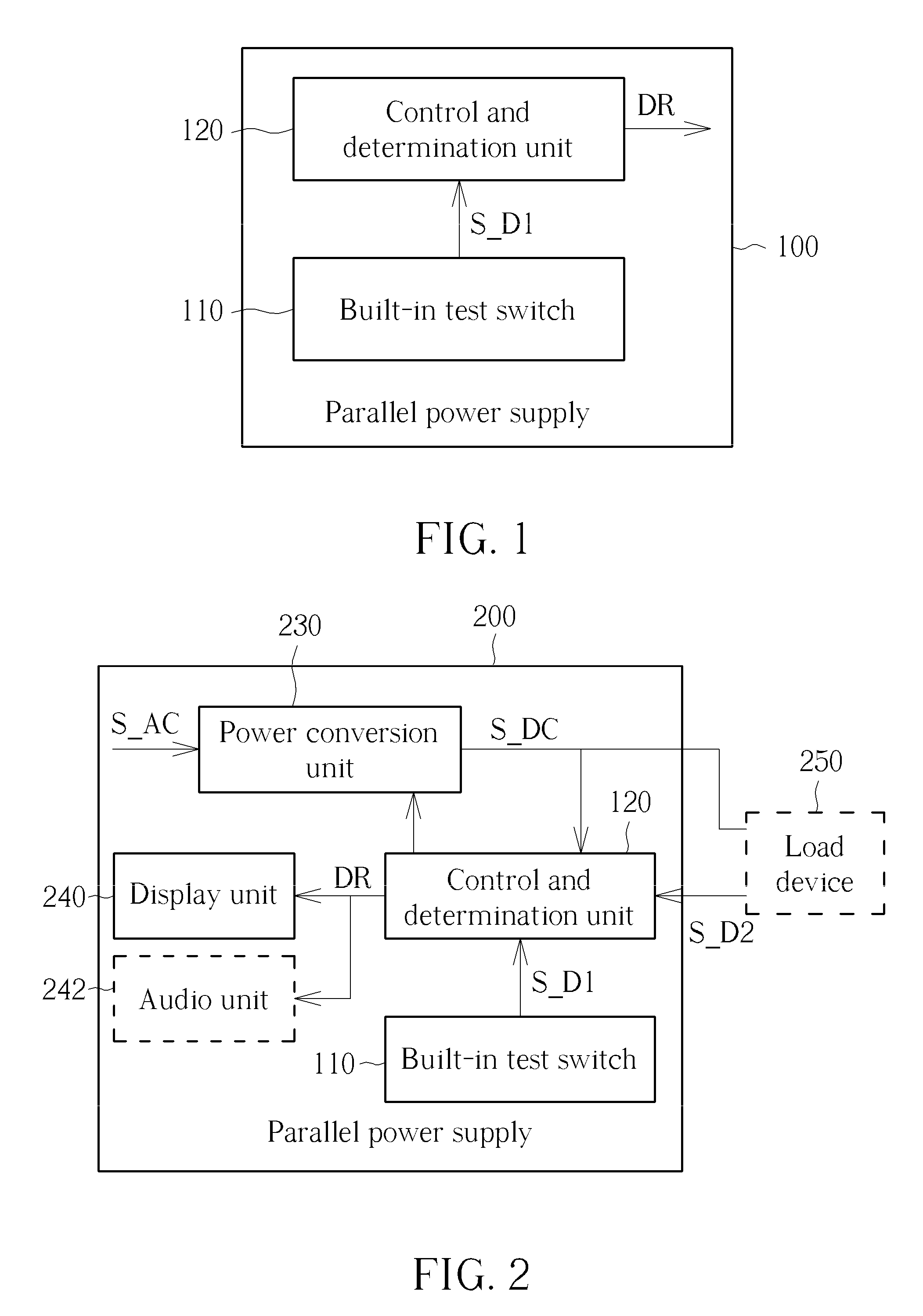 Parallel power supply and power detection method for parallel power supply