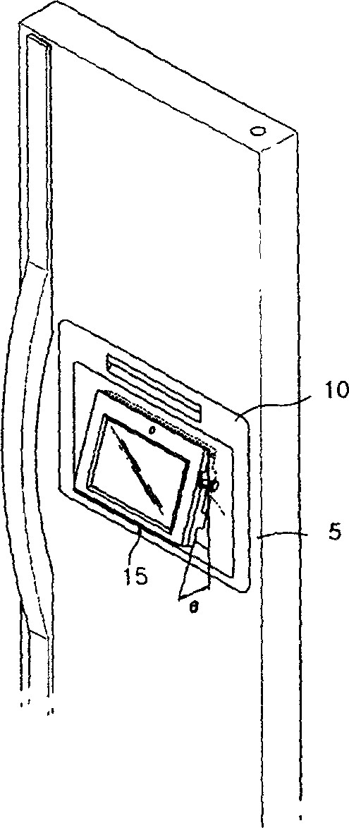 Lock structure of refrigerator display