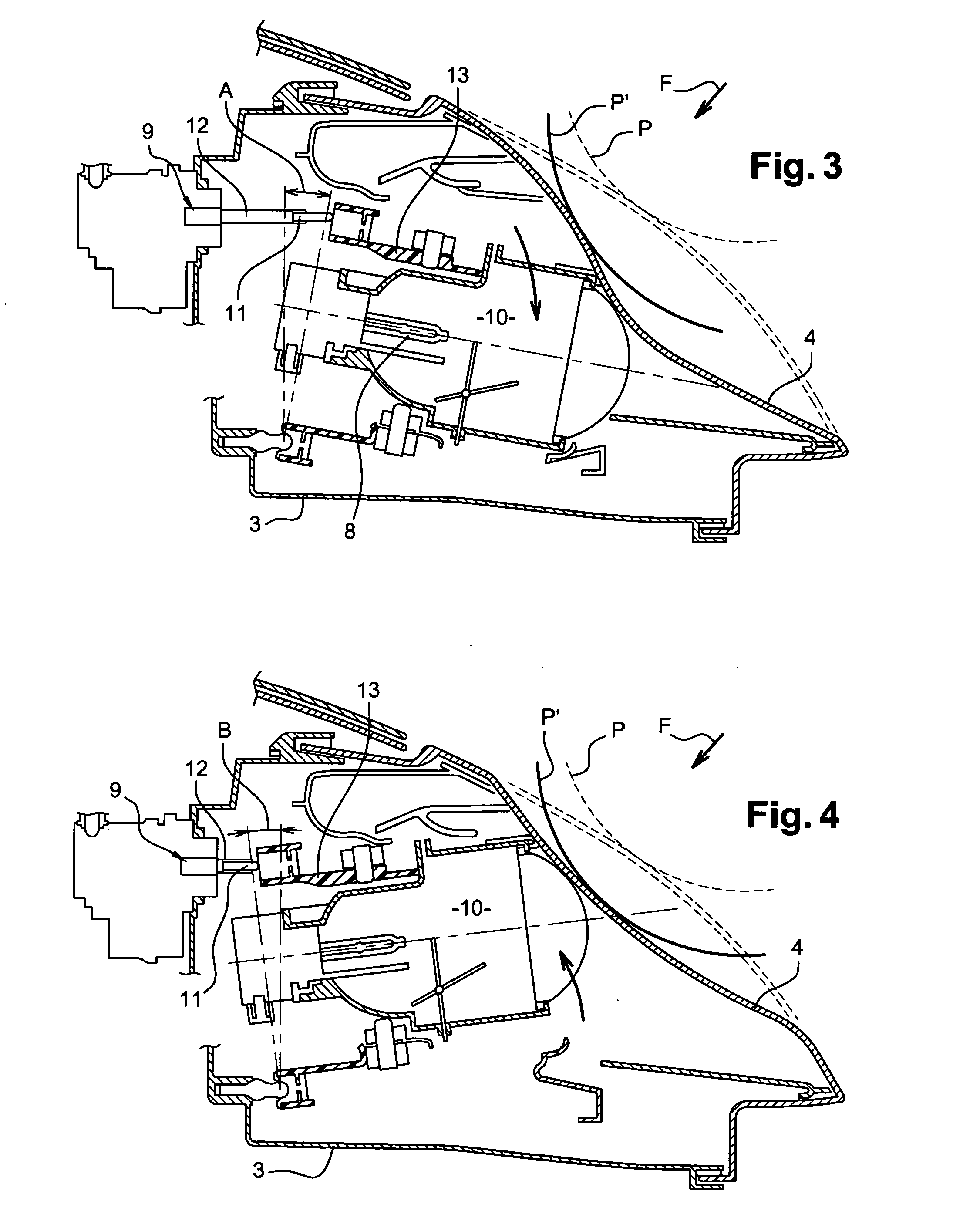 Energy absorbing headlight for a motor vehicle and a method of absorbing the energy produced by pedestrian impact
