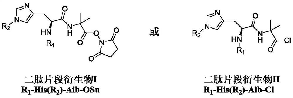 Dipeptide fragment derivative for synthesizing semaglutide and preparation method of dipeptide fragment derivative