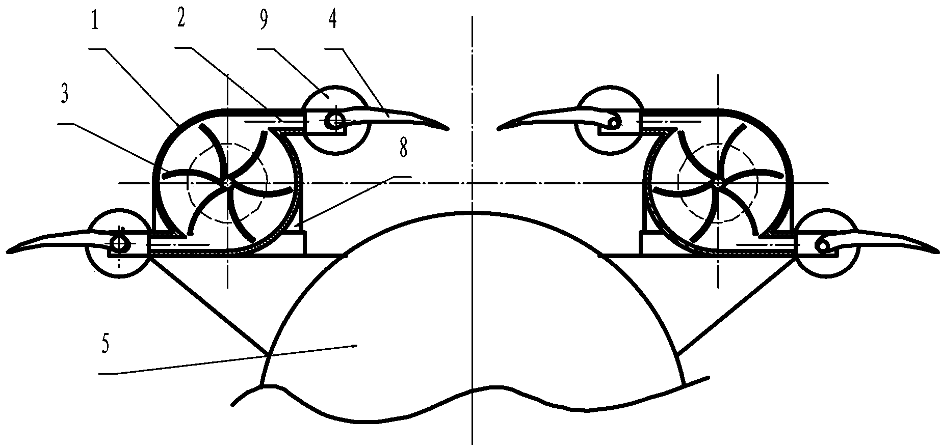 Vertical landing gear with fixed wings