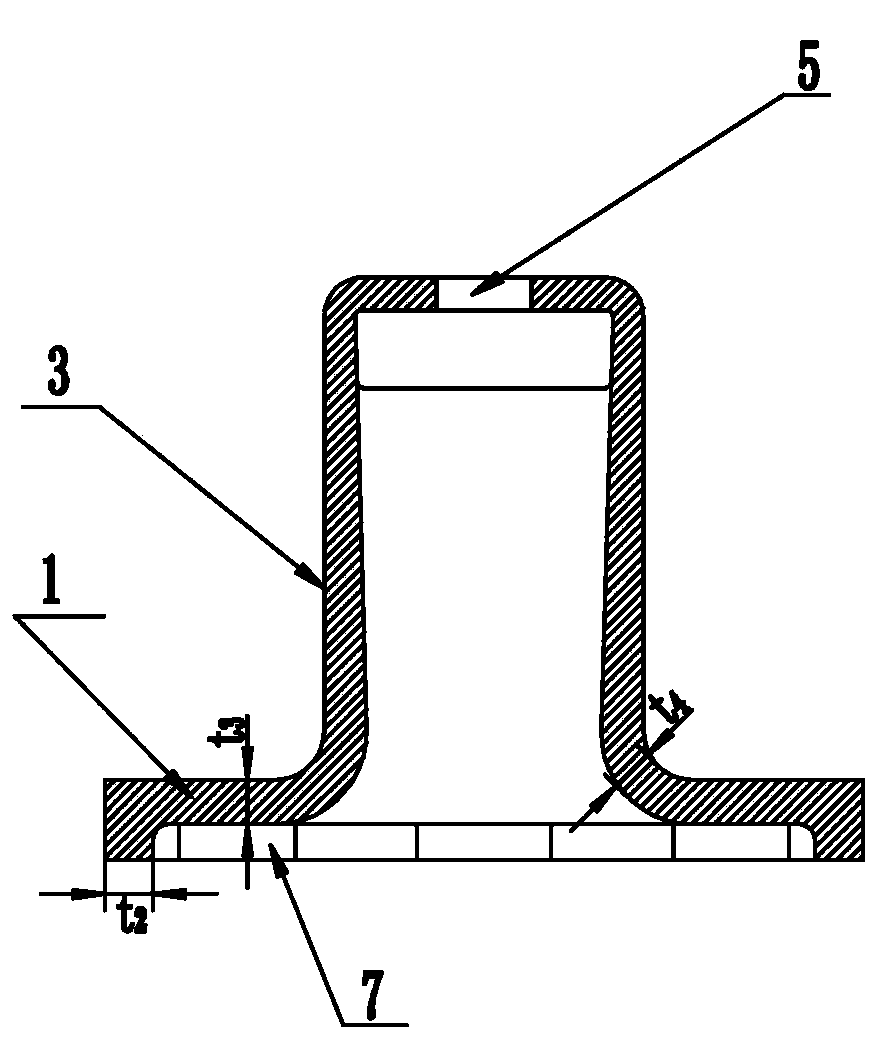 Reinforced bollard with bidirectional-blocking eave