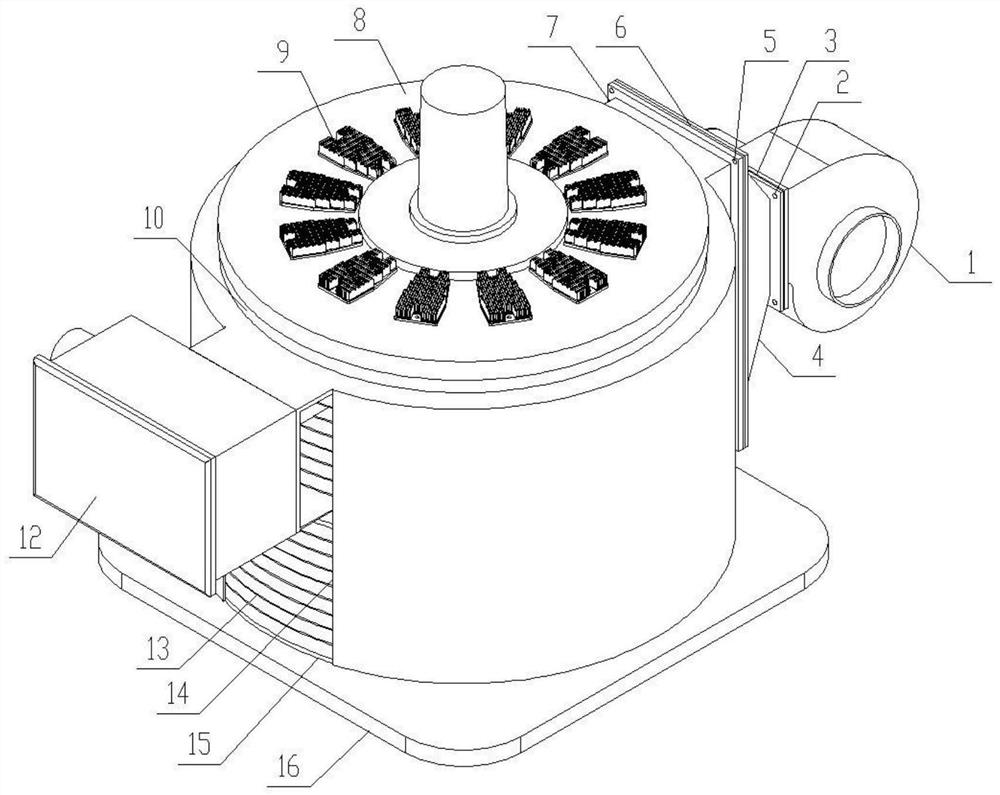 External ventilation and heat dissipation structure of air-cooled vertical permanent magnet motor