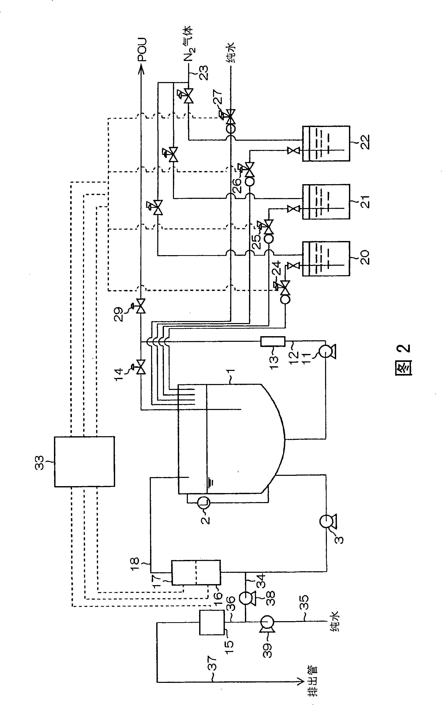 Device for blending etching solution and device for determining concentration of etching solution