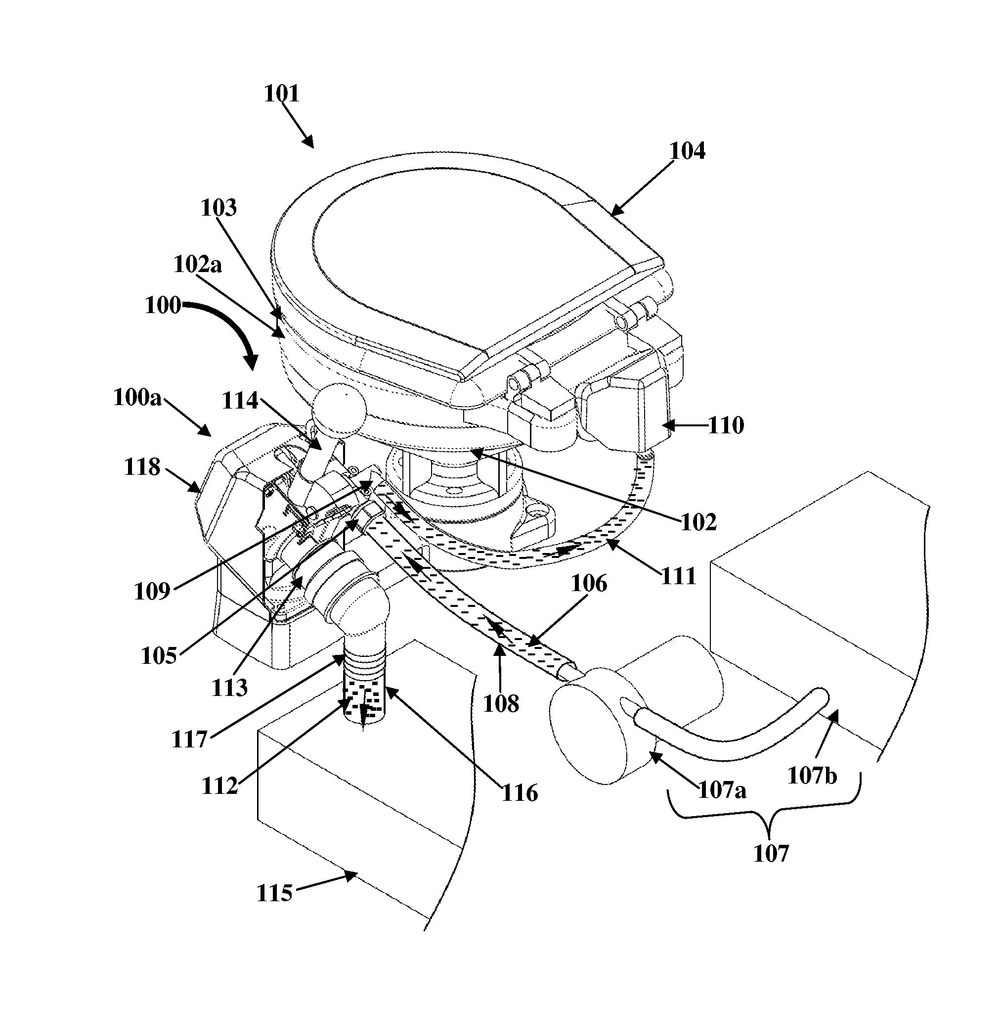 Manual Toilet Flushing Apparatus With An Odor Reducing Fresh Water Inlet Valve Assembly