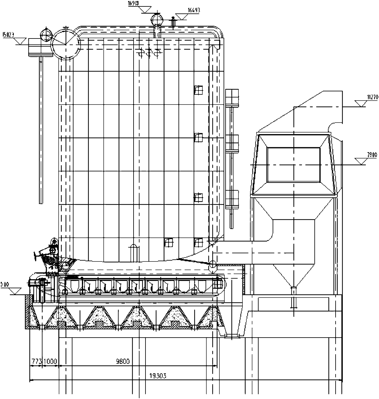 Variable-flue-cross-section tubular air preheater