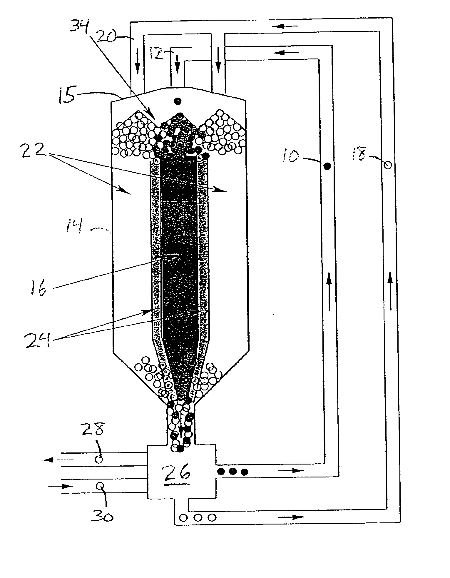 Guide ring to control granular mixing in a pebble-bed nuclear reactor