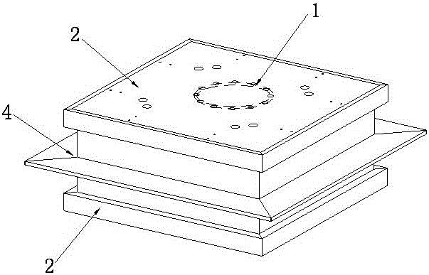 Fireproof and wind-resistant combination device of shock-isolation rubber bearing