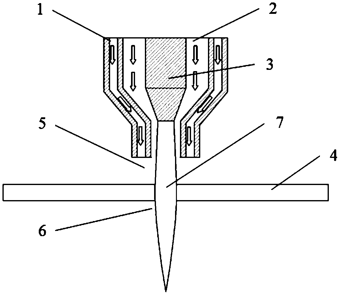 Variable-polarity plasma arc wake flame guide tool and welding method