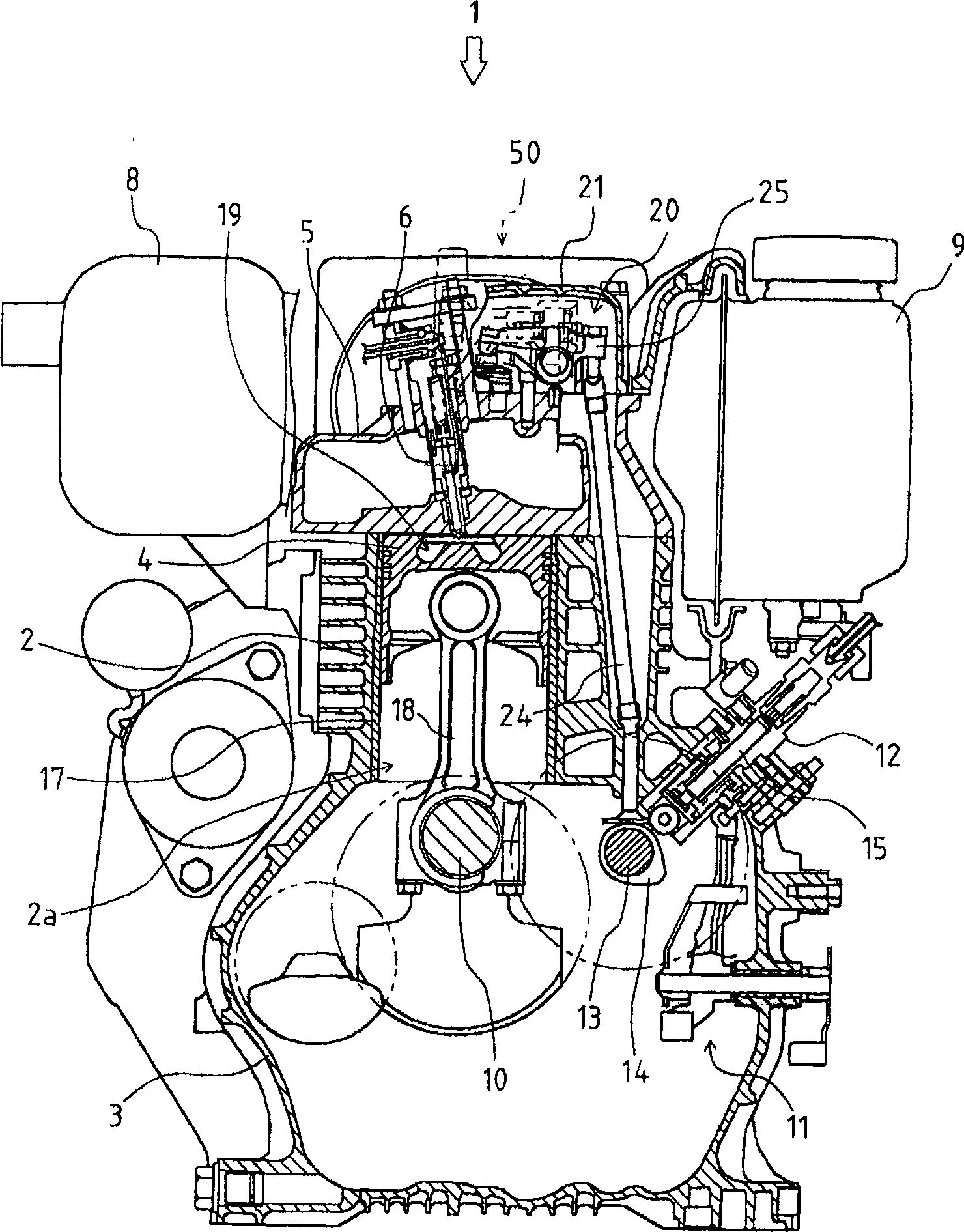 Superstructure of engine