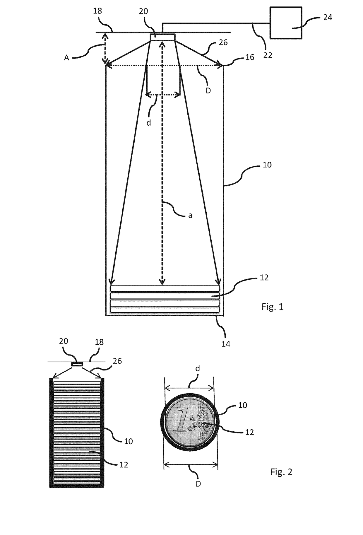 Method and device for determining the fill level of coin tubes