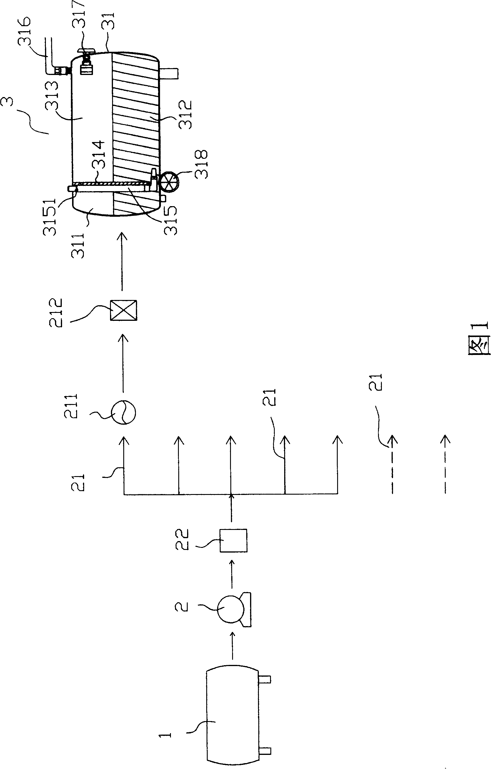 Supplying device of gas burning system