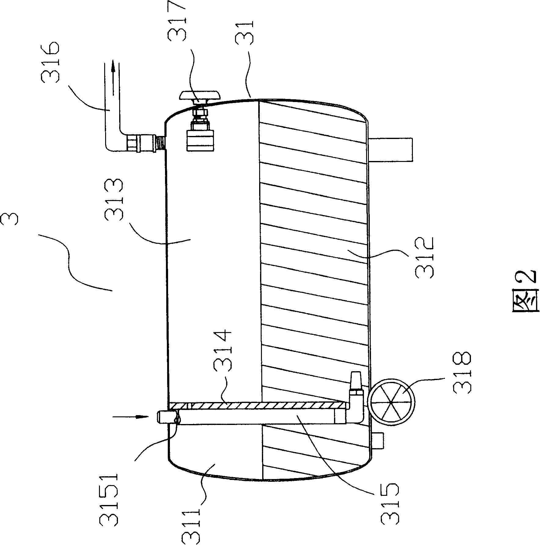 Supplying device of gas burning system