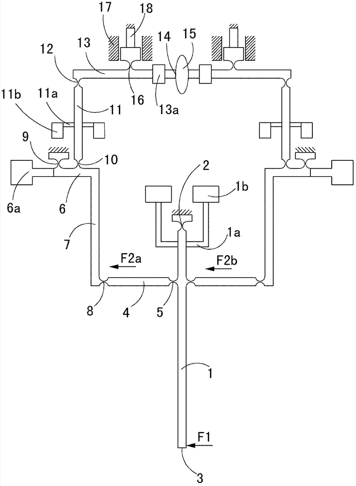 Differential type horizontal micro-force measuring device and measuring method thereof