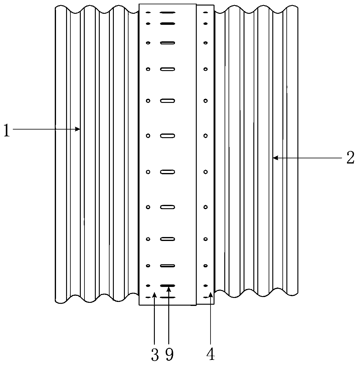 Reinforced telescopic device for corrugated pipe joints