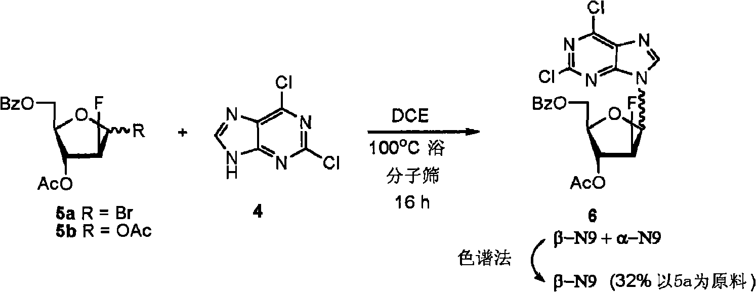 Preparation of 2-chloro-9-(2'-deoxy-2'-fluoro-beta-D-arabinofuranosyl)-adenine