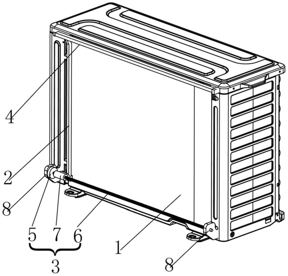 A snow removal device for an air conditioner outdoor unit and a control method thereof, and an air conditioner outdoor unit