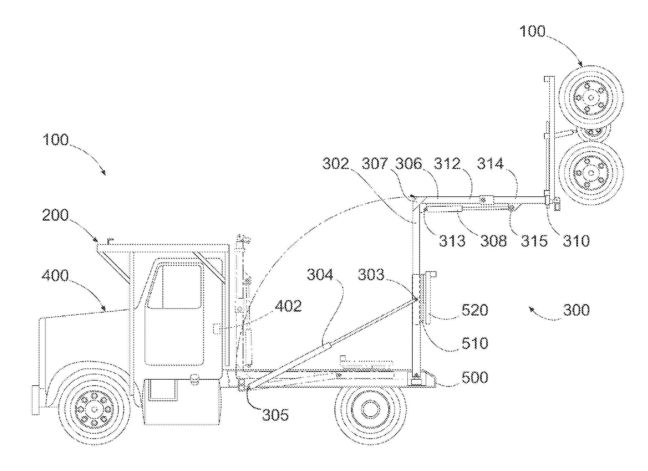 Container hauling and delivery mechanism