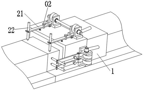 A guide rail splicing error measuring device