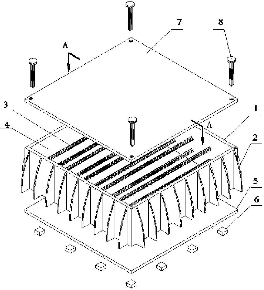 High-power LED heat accumulating type solid-liquid phase change heat dissipation device