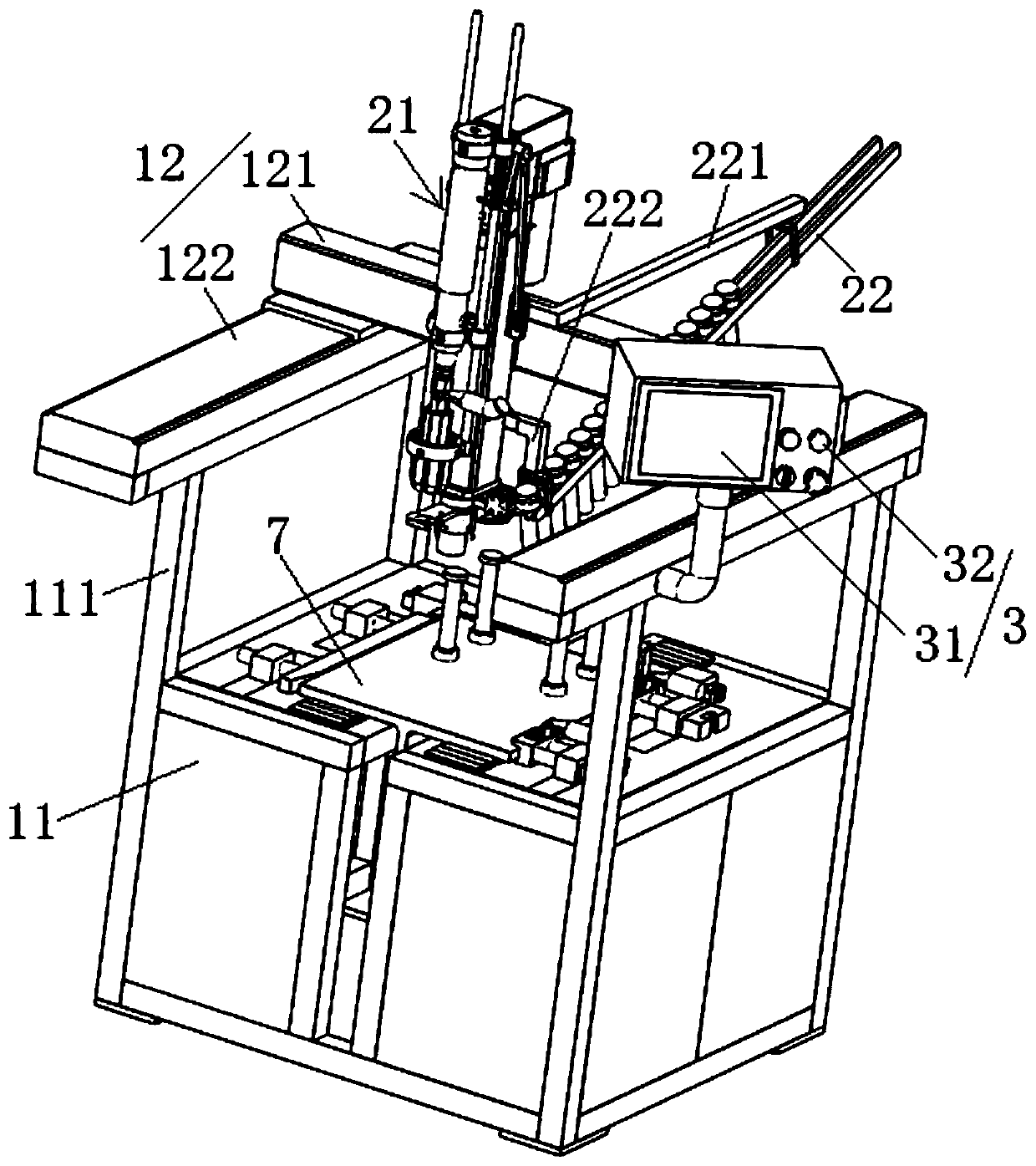 Device for achieving automatic welding of T-shaped stud on embedded part