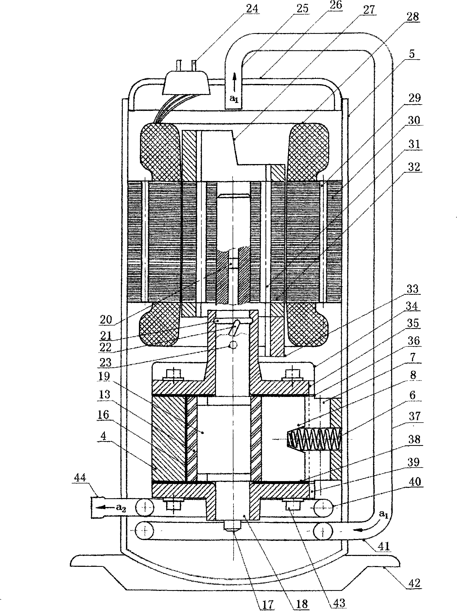 Cooling cylinder compression cycle of rotor-type compressor