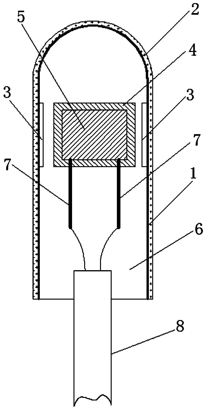 NTC temperature sensor suitable for concrete temperature monitoring, preparation method and application