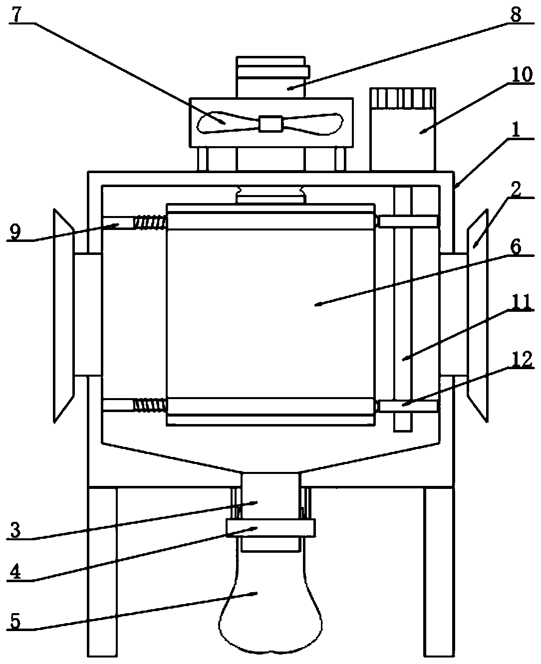 Dust removal device with vibration function for building material workshop