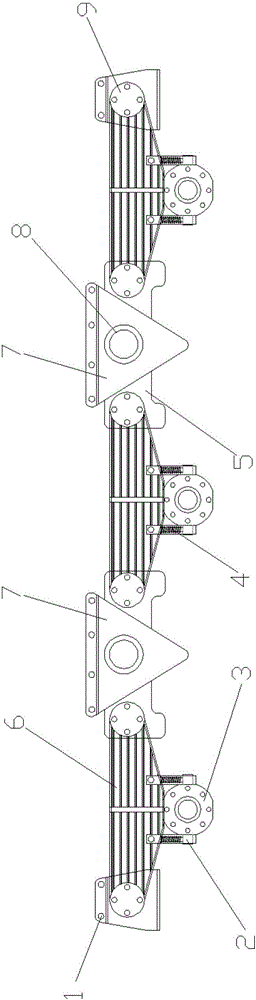 Three-line six-axis suspension fork for vehicle machines