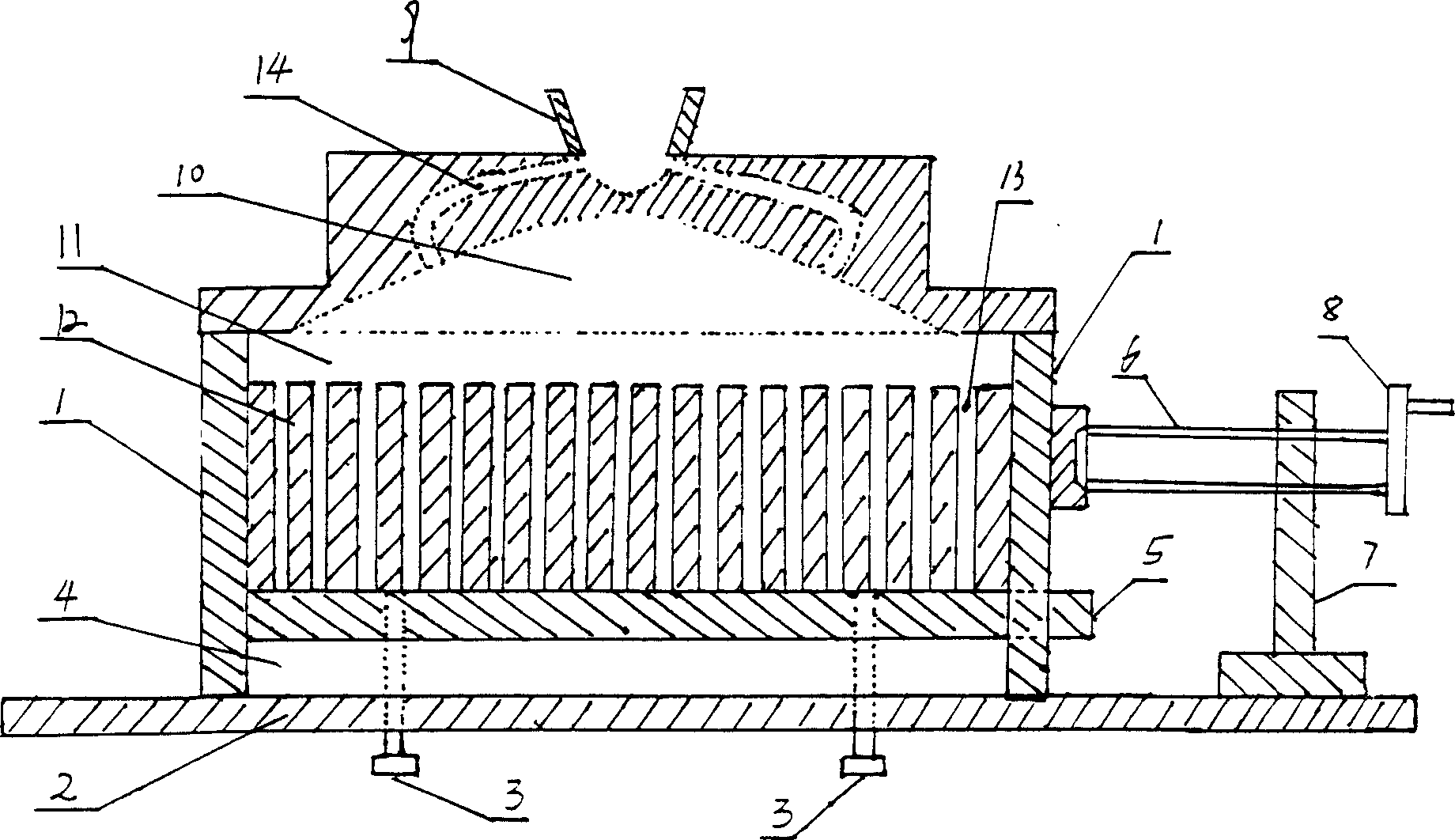 Method for metal type cast radiator and mould