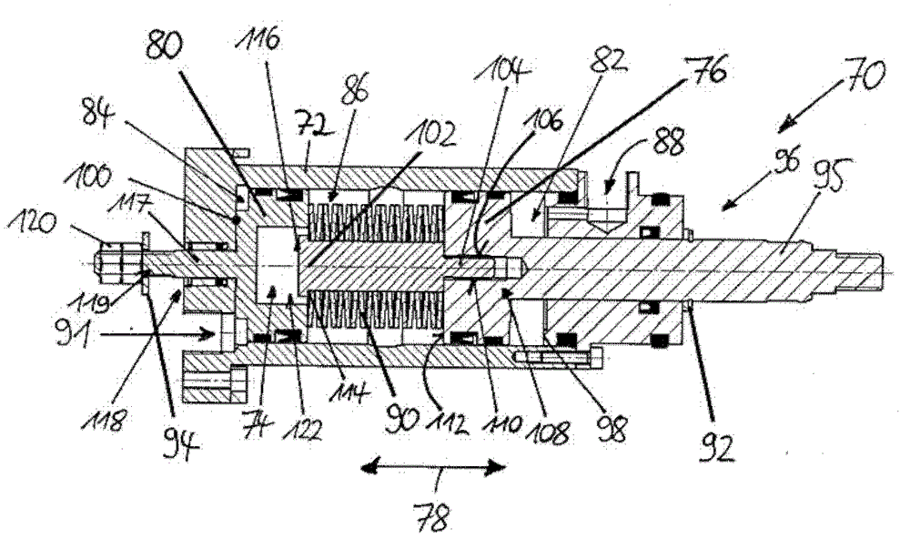 Control cylinder, drive, operating machine and method of operating an operating machine