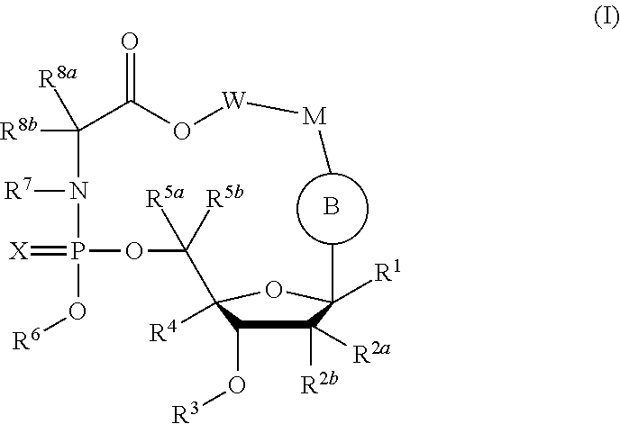 Macrocyclic nucleoside phosphoramidate derivatives